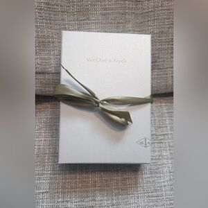 Authentic Van Cleef & Arpels Silver Box  for Necklace with Ribbon